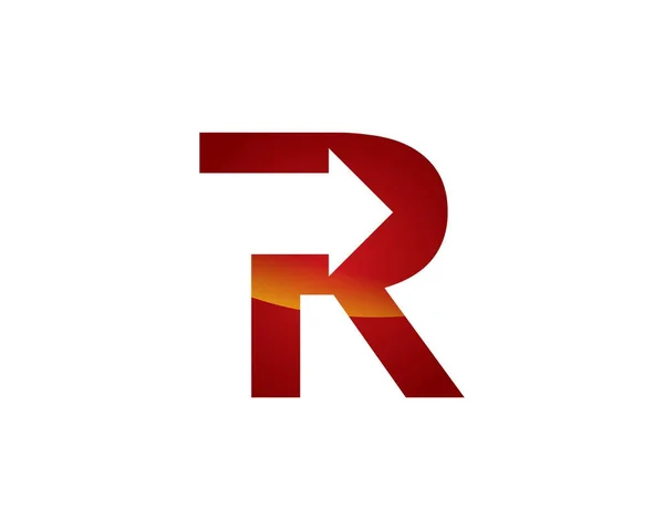 R 文字矢印ロゴ — ストックベクタ