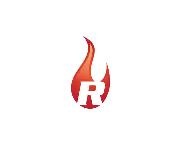 R 文字炎ロゴ — ストックベクタ