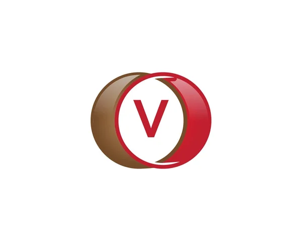V logotipo círculo letra —  Vetores de Stock