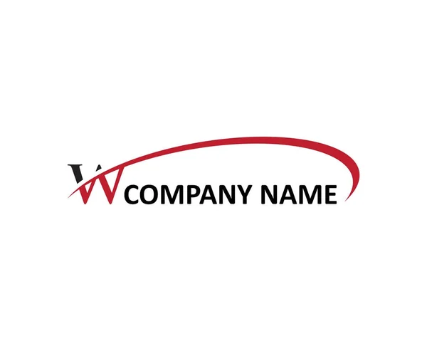Velké písmeno w swoosh logo — Stockový vektor