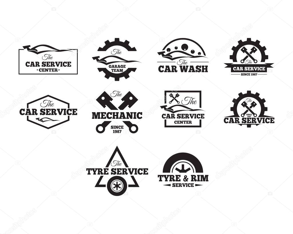 An art object in the form of emblems or badges in the automotive field with a retro style
