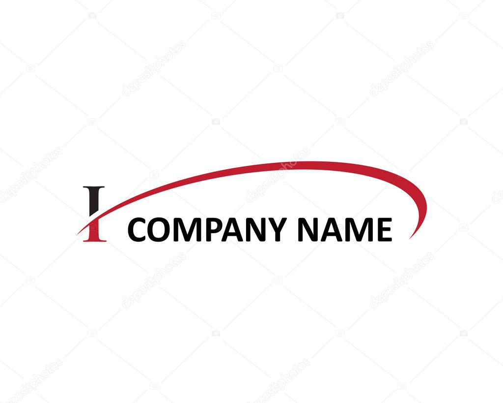 I letter swoosh logo