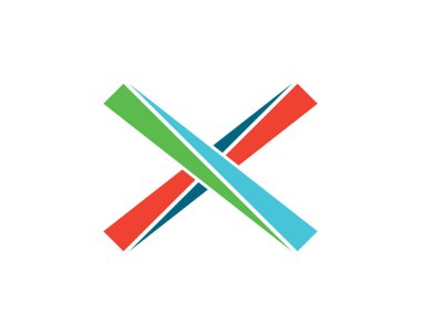 X Harfi Logo Şablonu