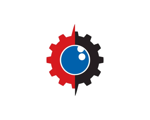 Engranaje ojo logo — Vector de stock