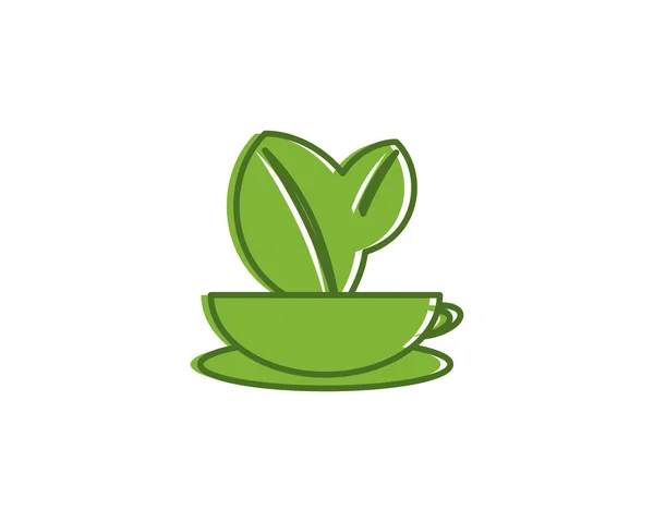 Zelený čaj logo — Stockový vektor