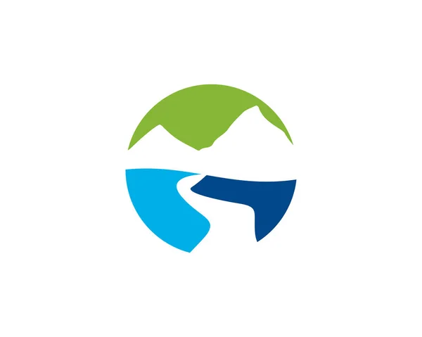 Logo sungai pegunungan - Stok Vektor