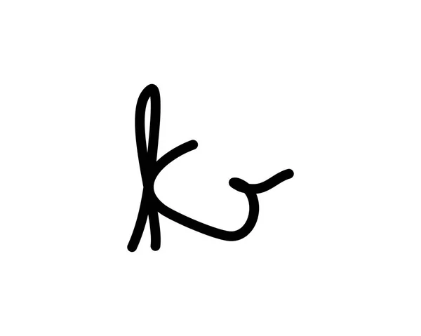K betűvel aláírása logo — Stock Vector