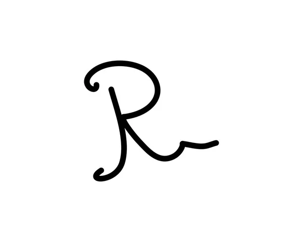 R 편지 서명 로고 — 스톡 벡터