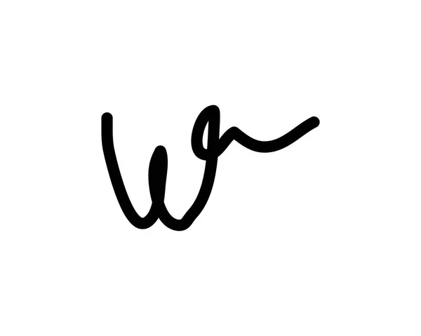 W brief handtekening logo — Stockvector
