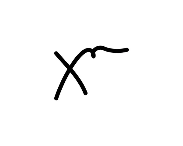 X betű aláírása logója — Stock Vector