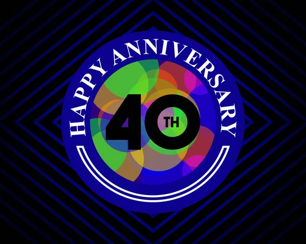 40 verjaardag viering kaartsjabloon — Stockvector