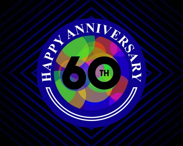 60 verjaardag viering kaartsjabloon — Stockvector