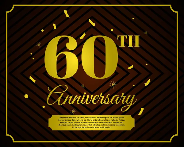 60 verjaardag viering kaartsjabloon — Stockvector