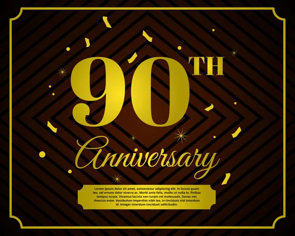 90 verjaardag viering kaartsjabloon — Stockvector