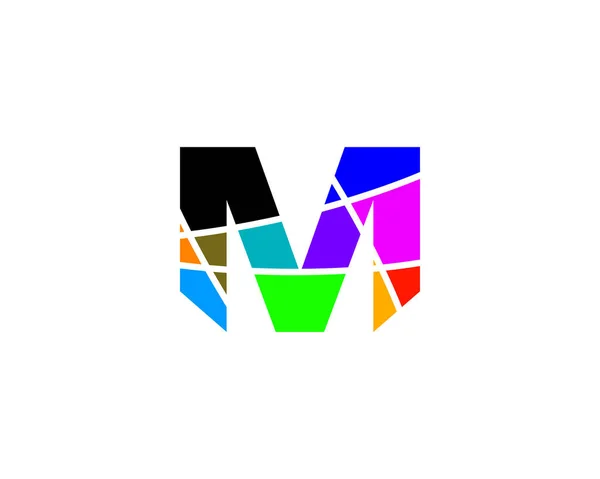 M letra colorido logotipo — Vector de stock