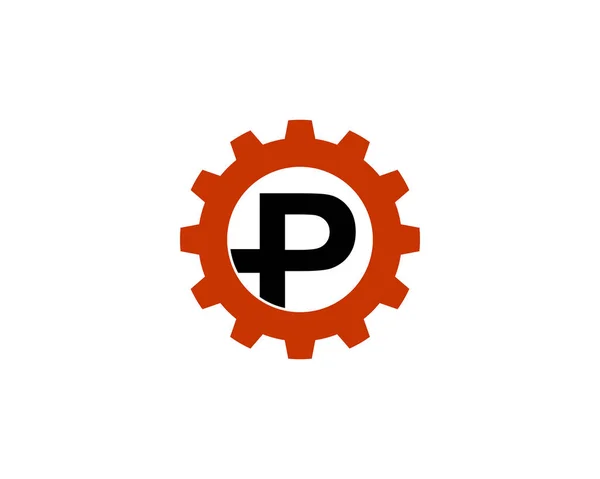 P Buchstabe Getriebe Logo — Stockvektor