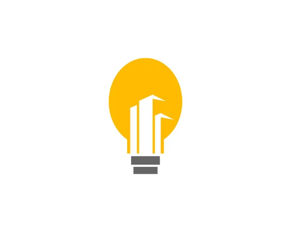 Logo ampoule de ville — Image vectorielle