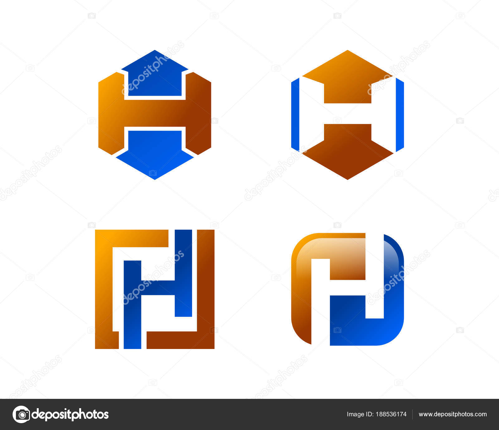 H Letter Logo Template Collection Stock Vector C Meisuseno Gmail