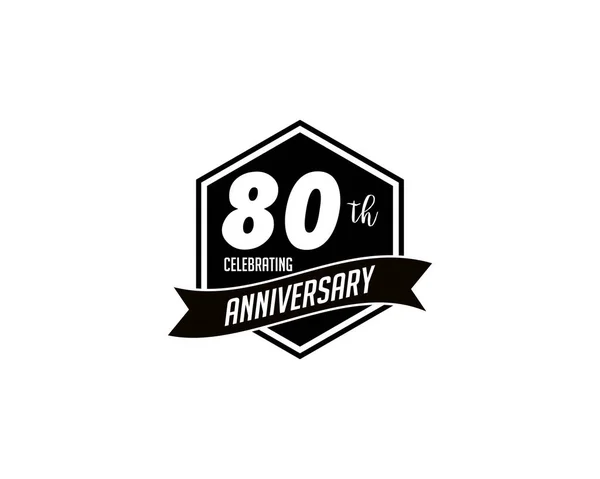 Tachtig jaar verjaardag badge — Stockvector
