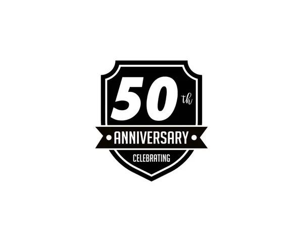 Emblema de aniversário de cinquenta anos —  Vetores de Stock