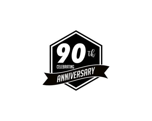 Dziewięćdziesiąt lat rocznica odznaka — Wektor stockowy