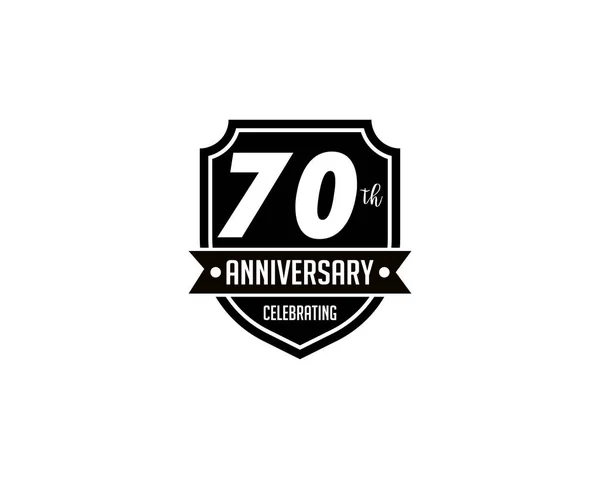 Siedemdziesiąt lat rocznica odznaka — Wektor stockowy