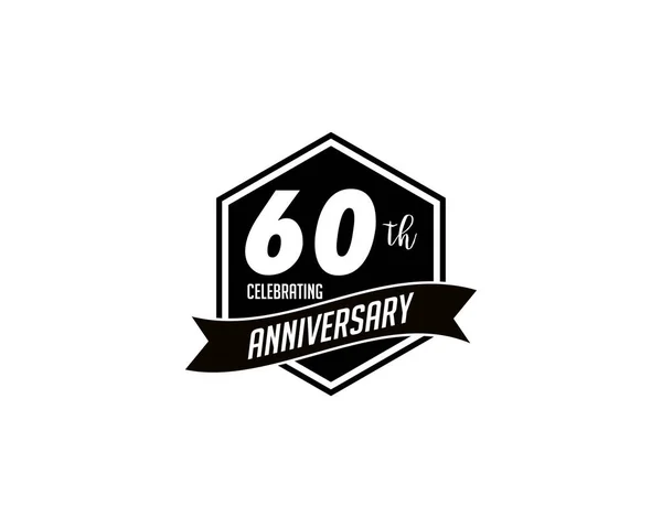 Insignia de sesenta años aniversario — Vector de stock