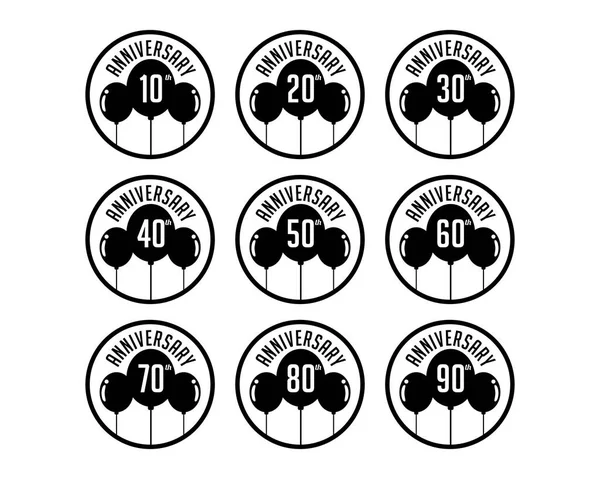 Collezione badge anniversario — Vettoriale Stock