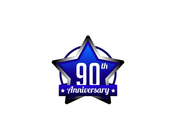 Badge anniversaire quatre-vingt-dix ans — Image vectorielle