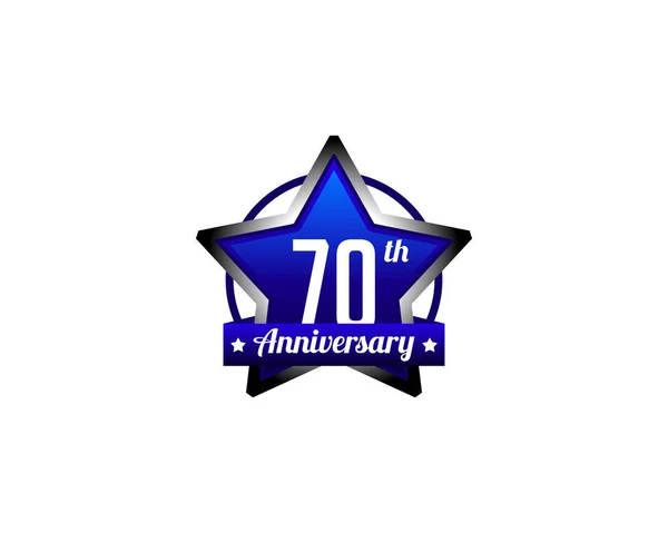Zeventig jaar verjaardag badge — Stockvector