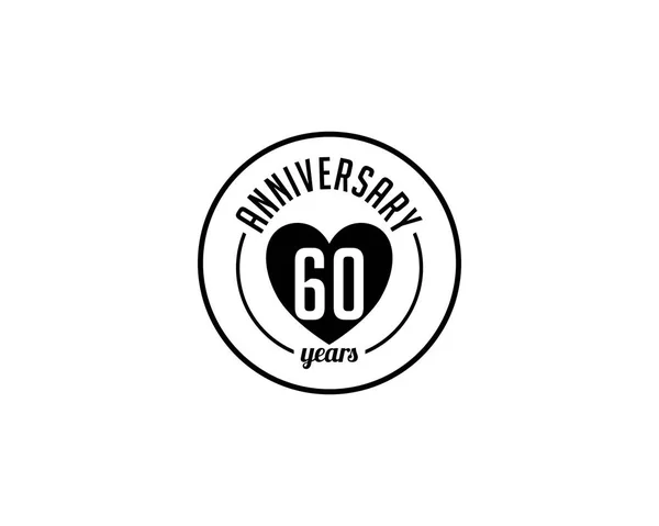 Sextio år årsdagen badge — Stock vektor