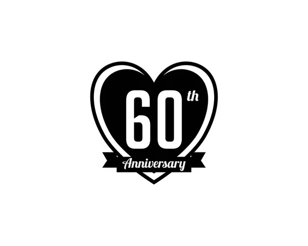 60 anni distintivo anniversario — Vettoriale Stock