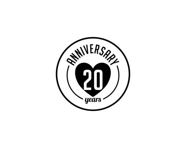 Badge anniversaire vingt ans — Image vectorielle