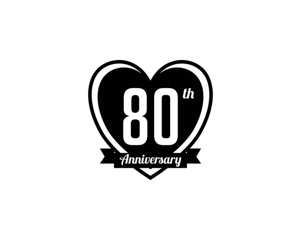 Eighty Year Anniversary Badge — Stock Vector