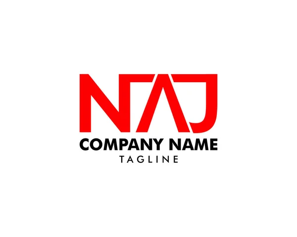 Lettera iniziale NAJ Logo Template Design — Vettoriale Stock