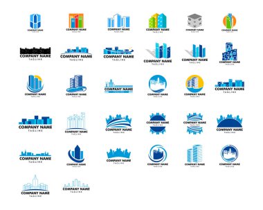 Şehir Logo Şablonu Tasarım Vektörü