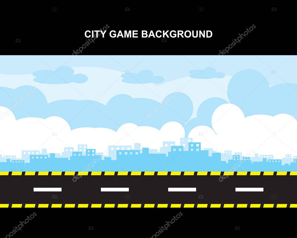 City game background 2d game application Vector Illustration for your application