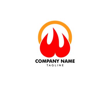 Ateş Alevi Logosu tasarım şablonu