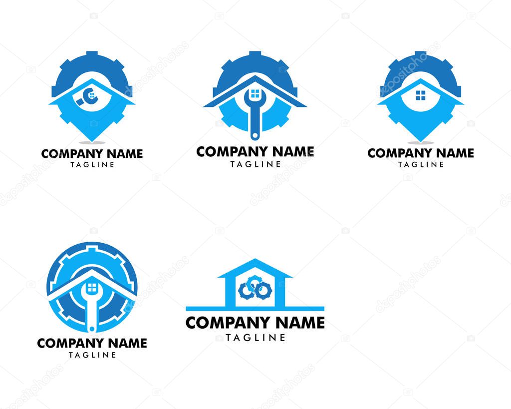 Set of Home Service Logo Template Design