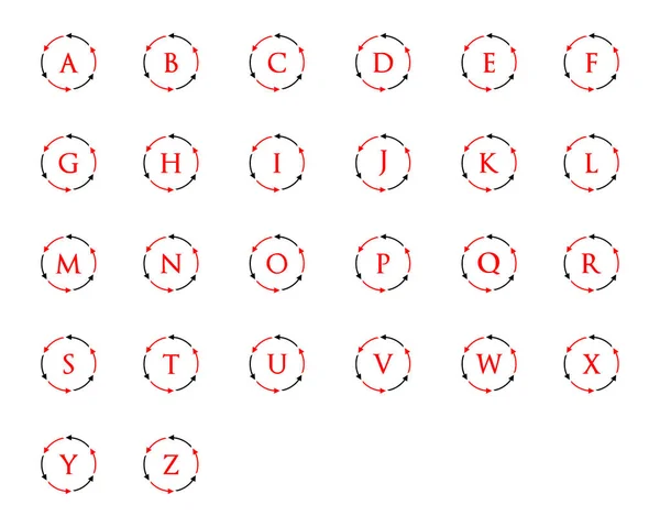 Conjunto de carta inicial con plantilla de logotipo de flecha de círculo — Vector de stock