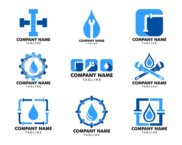 Set of Plumbing logo vector icon illustration design — Stock Vector