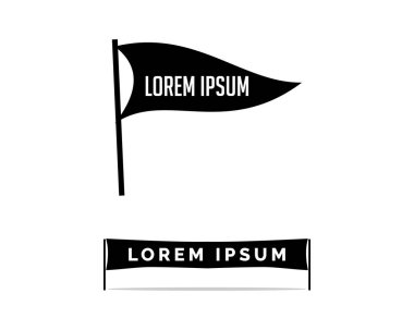Bayrak Simgesi Vektör Logo Çizim Tasarımı