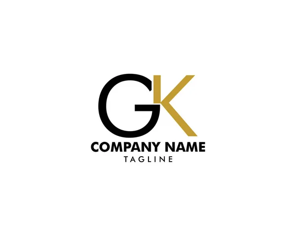 Eerste brief Gk Logo sjabloonontwerp — Stockvector