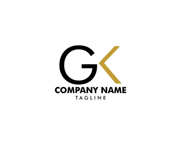 Eerste brief Gk Logo sjabloonontwerp — Stockvector