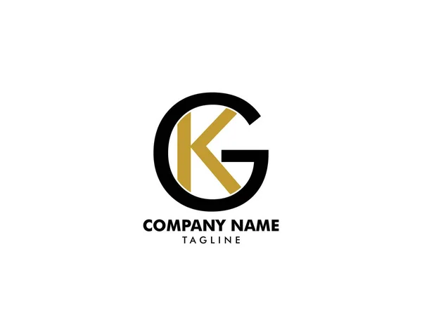 İlk harf Gk Logo tasarım şablonu — Stok Vektör
