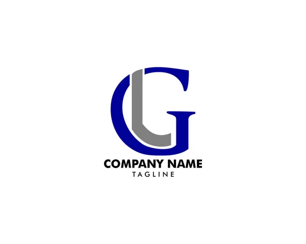Kezdeti levél GL logó sablontervezés — Stock Vector