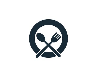 Gıda, Restoran Simgesi Vektör Logo Şablonu Çizim Tasarımı