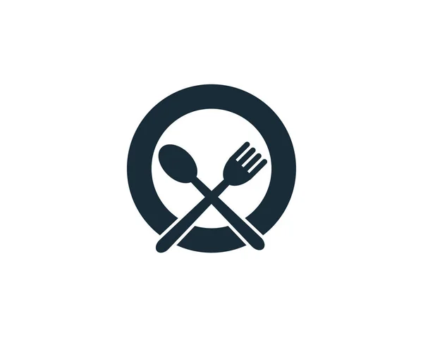 Comida Restaurante Icono Vector Logo Plantilla Ilustración Diseño — Vector de stock