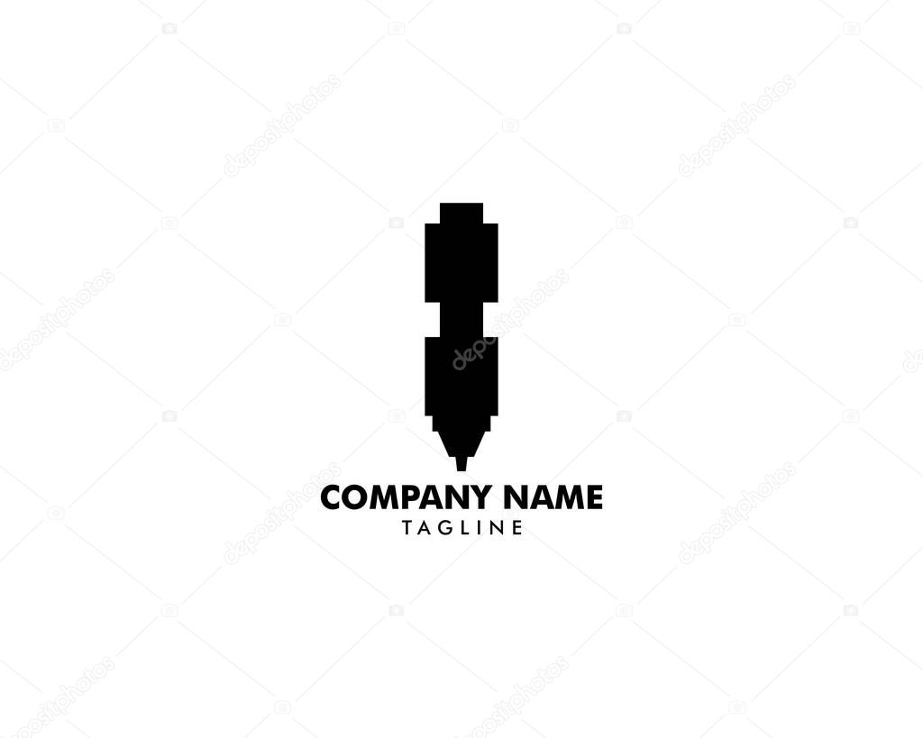 Laser Cutting Machine Logo Design Icon Vector Illustration, CNC Laser Machine Head, Laser Engraving Machine