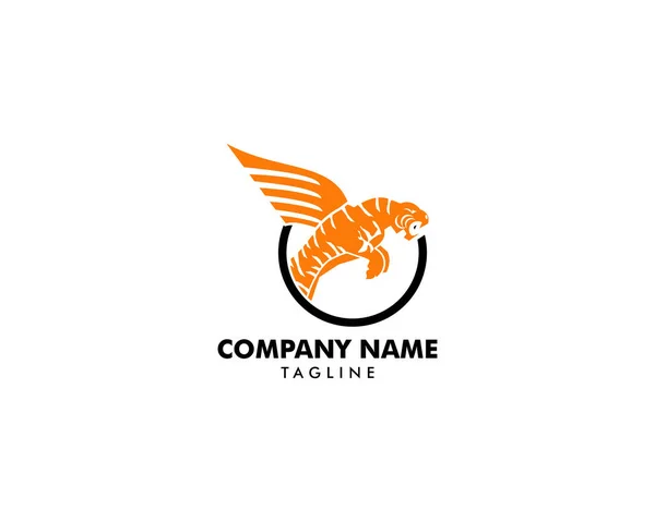 Tiger Wings Vector Logo Design Template — Stock Vector